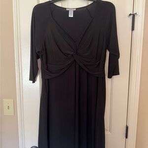 Love Squared Elegant Black Midi Dress